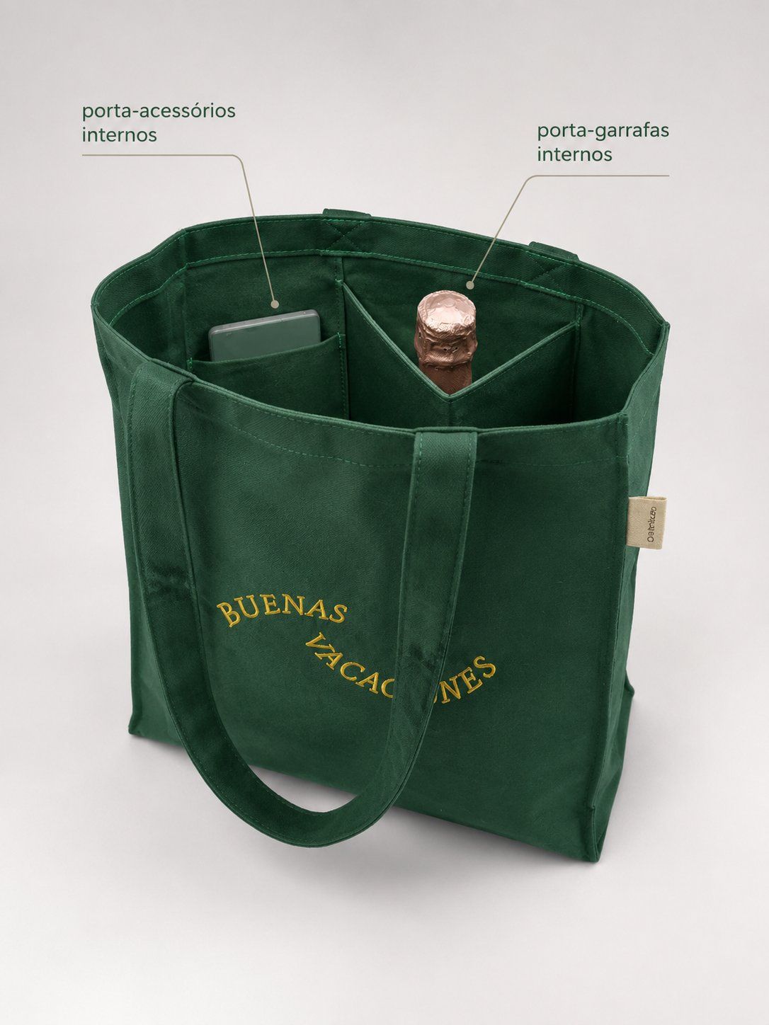 Bolsa lona de algod&atilde;o premium personalizada